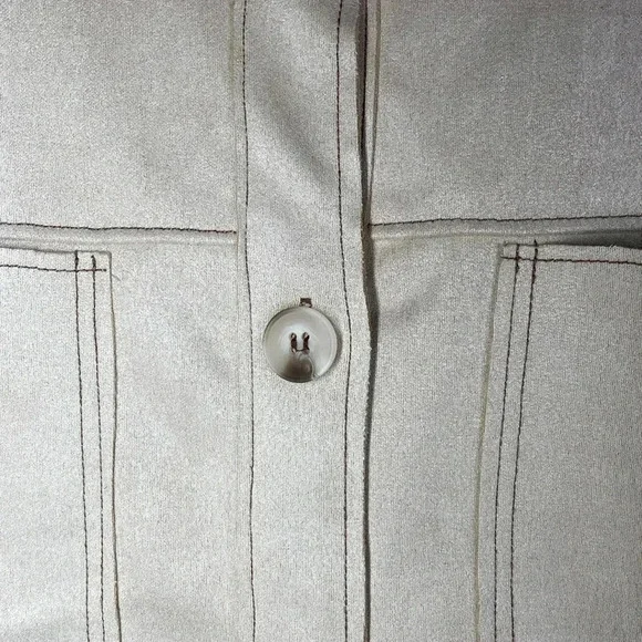 Miou Muse Women’s Button Down Soft Shirt Tan Medium - Picture 5 of 7